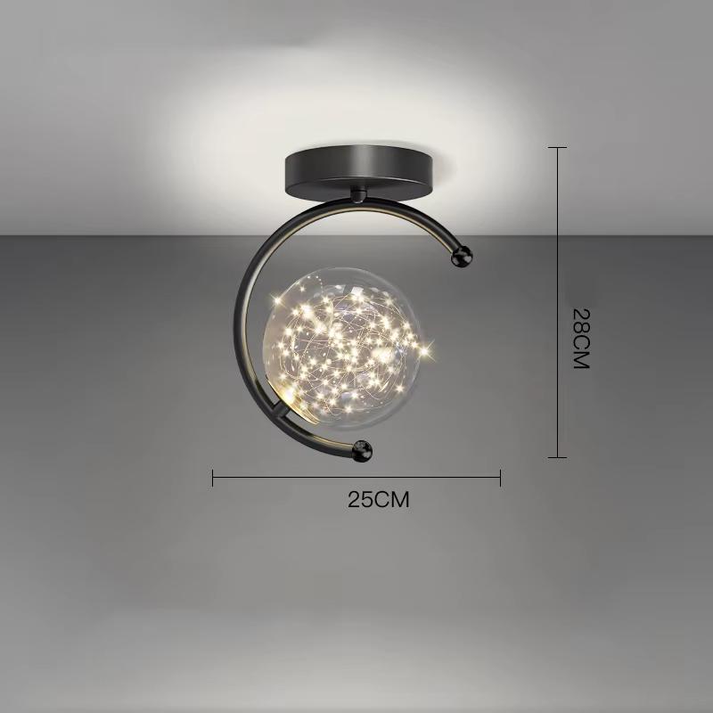 

Стеклянный шар звездное небо светодиодный потолочный светильник IRALAN LED современный светильник коридор дом гостиная освещение комната декор прибор чёрный