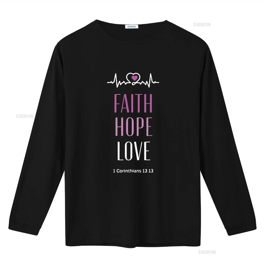 Mens Faith Hope Love Christian Religious Design T Shirt Black X Large vintage Washed Soft homme streetwear Comfortable