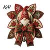 Weihnachtsbaumschmuck Bastelset Patchwork Schleife DIY Nähset, 3D Handgemachter Dekorativer Schmuck, Vorgeschnittener Heimdeko-Stoff Und Schritt-für-Schritt-Anleitung Bastelset