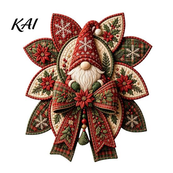 Weihnachtsbaumschmuck Bastelset Patchwork Schleife DIY Nähset, 3D Handgemachter Dekorativer Schmuck, Vorgeschnittener Heimdeko-Stoff Und Schritt-für-Schritt-Anleitung Bastelset