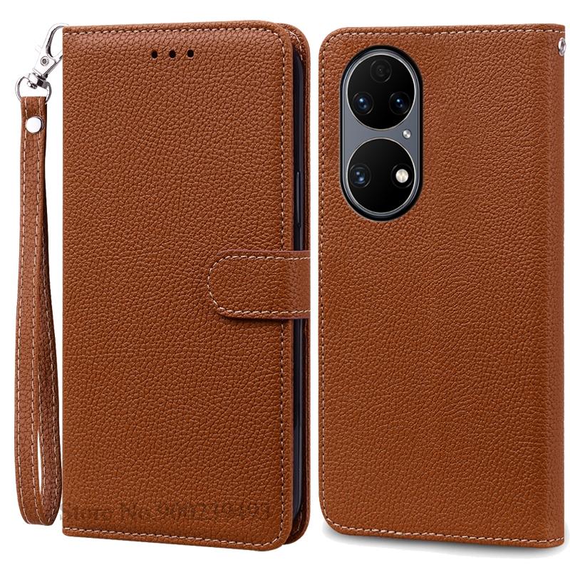 P50 P 50 Pro Case For Huawei P50 Case Leather Wallet Flip Case For Huawei P50 Pro Cover Soft Silicone Coque Fundas Shell