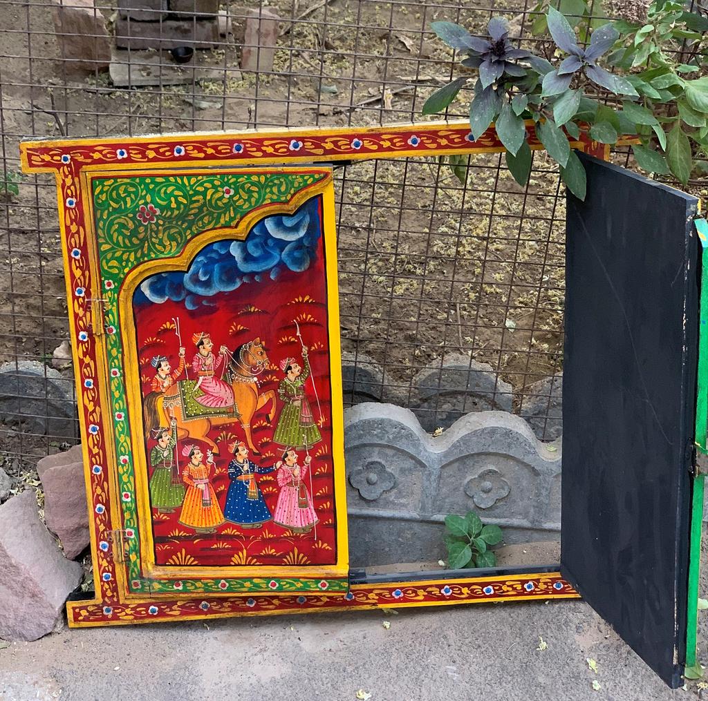 Handcrafted Wooden Jharokha: Indian Heritage Carved Window Wall Decor