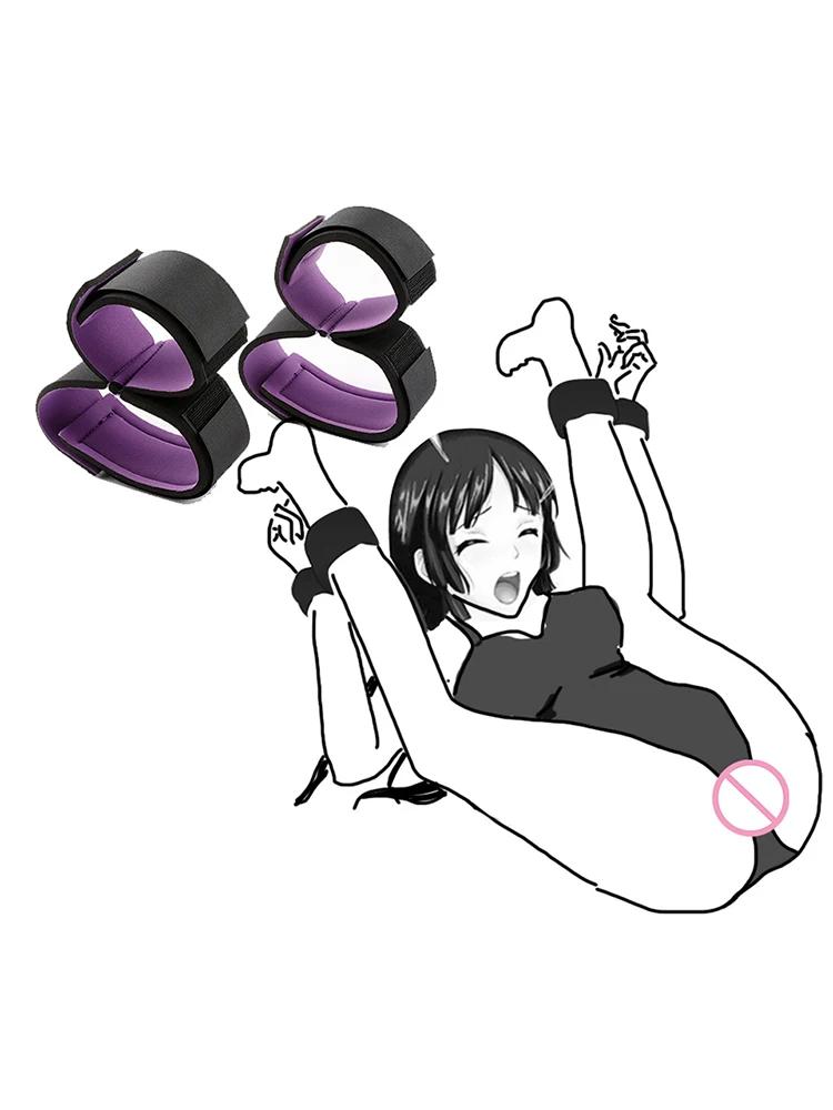 Adult Game Restraints Fetish Erotic Sex Toys For Couples Women Bandage Slave Collars Obedience Handcuffs Master Bondage Kit