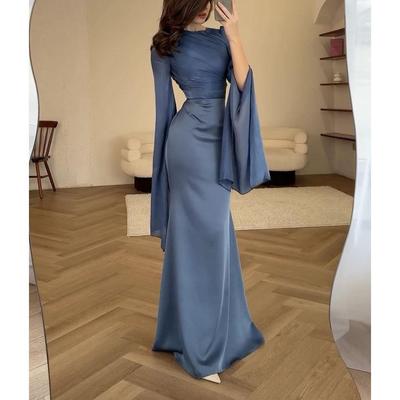 Vestido Francés Sexy de Satén Adelgazante de Verano Europeo y Americano
