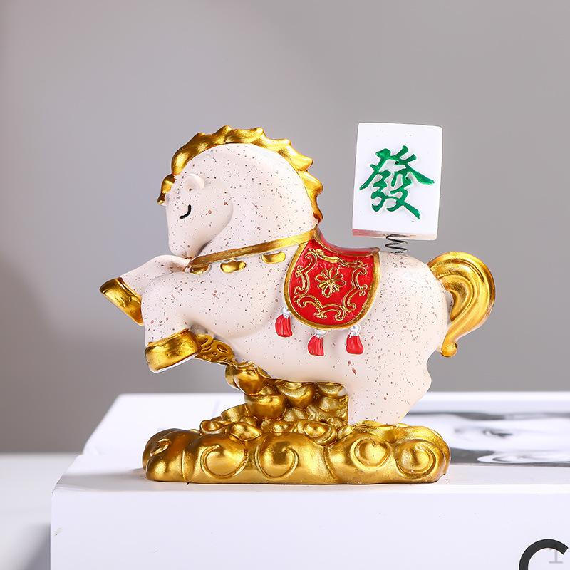 Horse Figurine Chinese Fengshui Resin Housewarming Gift Desktop Decoration Animal Sculpture