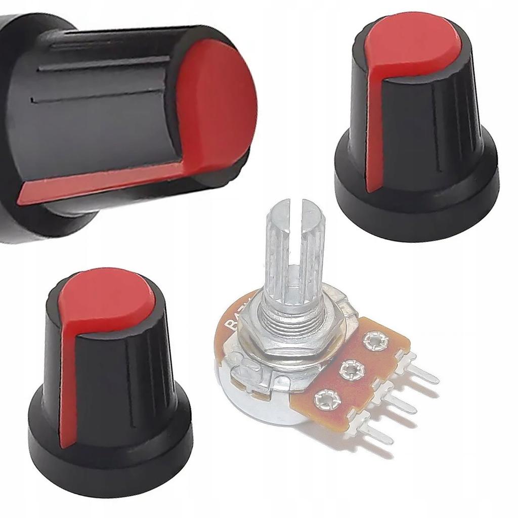 Rosfix 2x Gałka Potencjometru – Oś 6mm Czerwona 15x17mm | Wysoka Jakość Materiału | Ergonomiczny Design I Łatwa Instalacja
