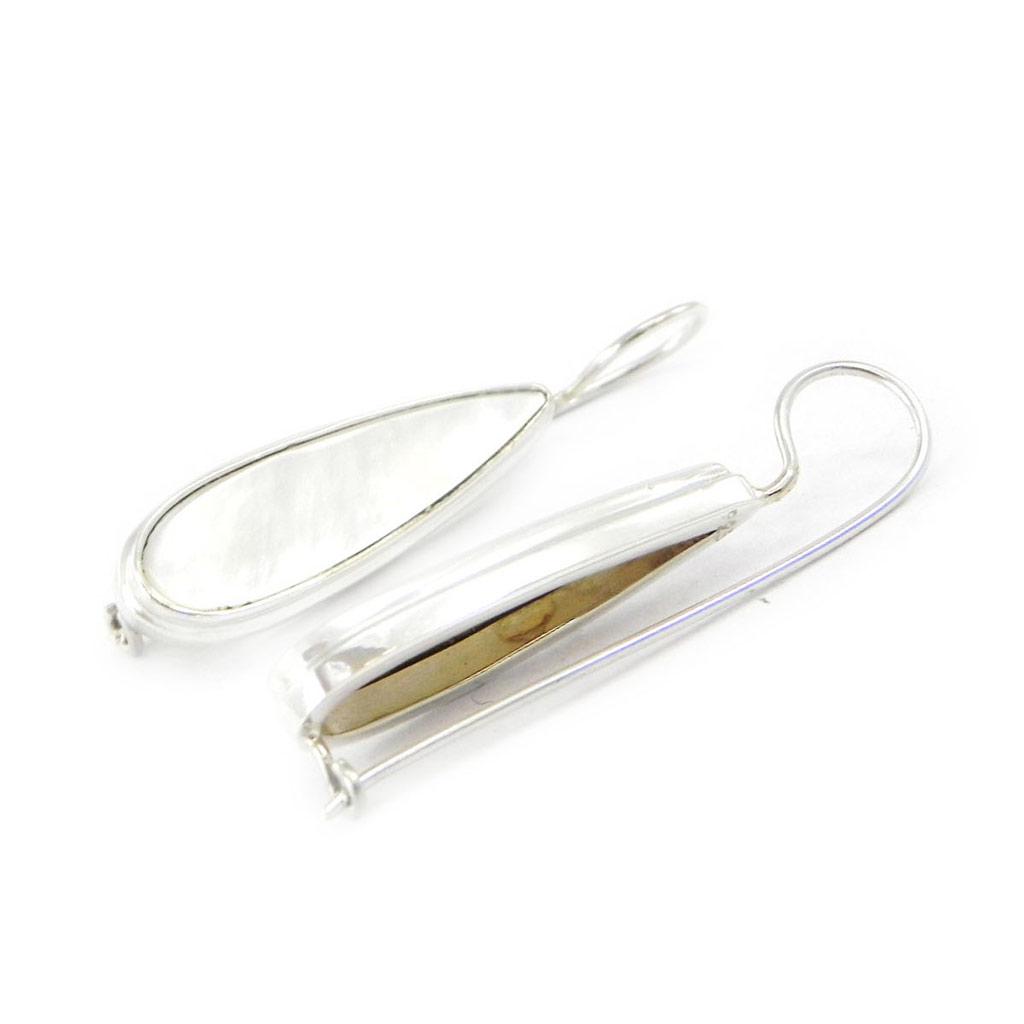 Les Trésors De Lily [I0061] - Silver 'Wisdom' Mother-of-Pearl Sleepers