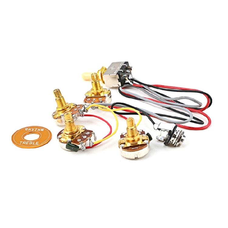 Guitar Wiring Harness 3 Way A250K 2V 2T and Jack Prewired Guitar Wiring Hareness