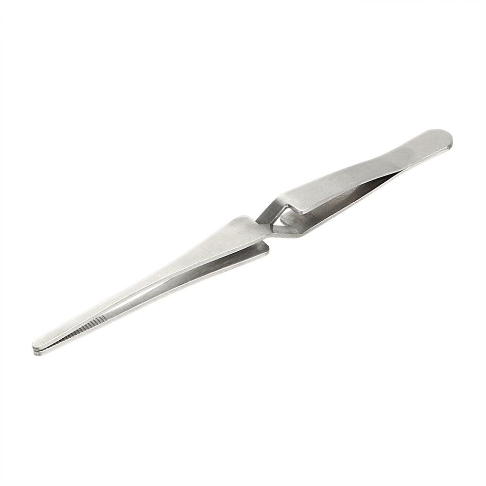 DIYWORK Cross Lock Non-slip Tweezers Stainless Steel Save Effort Maintenance Tools Reverse Action Tweezer