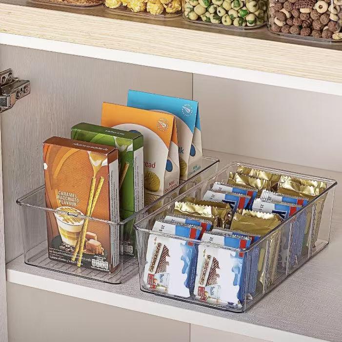 Large Transparent Plastic Refrigerator and Desktop Storage Organizer