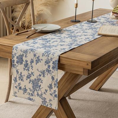 Aleer de masă retro Bucătărie Floral Albastru dreptunghi Aleer de masă Bucătărie Decorare masă Interior Exterior Acasă Rechizite pentru petreceri