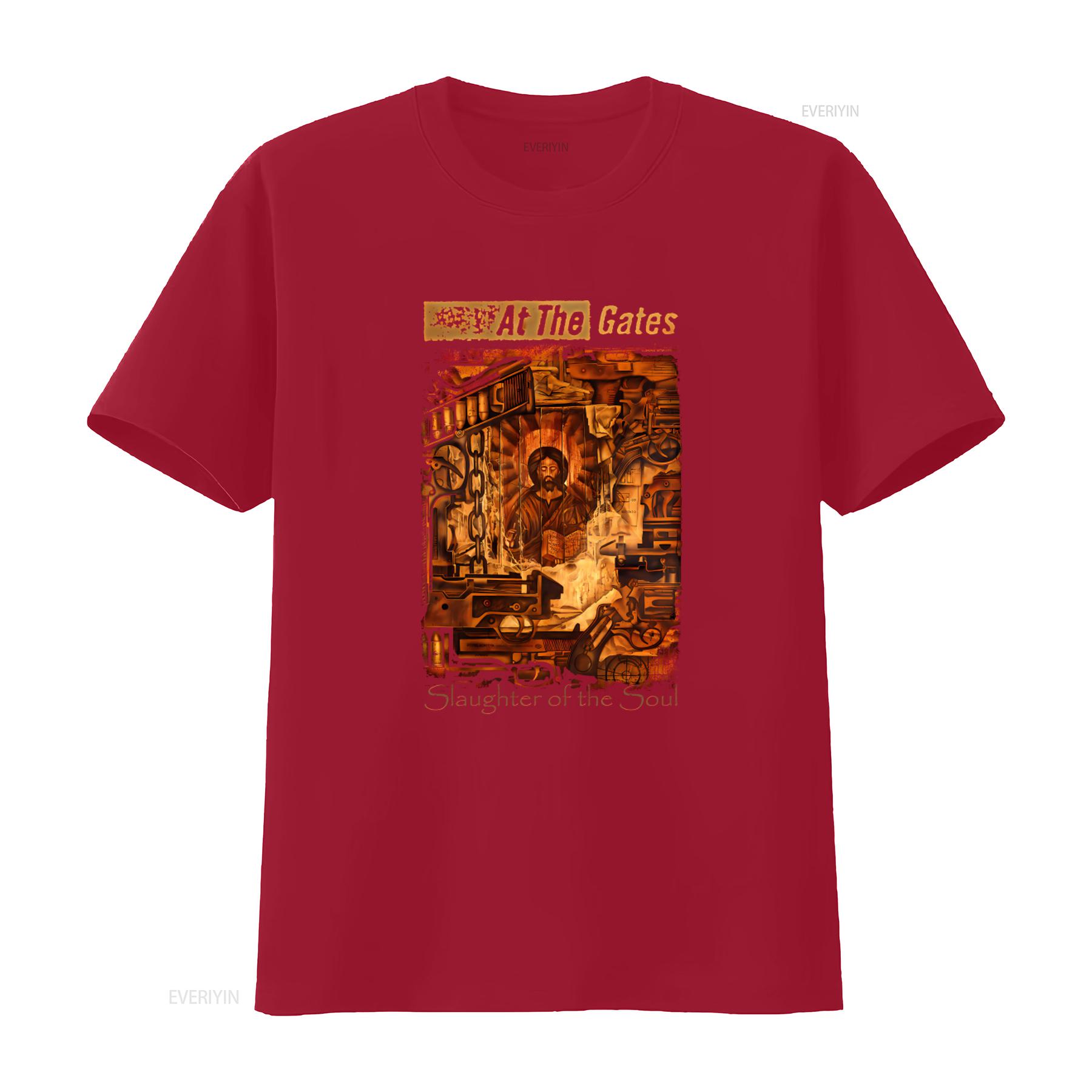 

AT THE GATES Slaughter Of Soul T Shirt Heavy Metal Band Art Print vintage Washed Top For Everyday Wear Unisex fashion S
