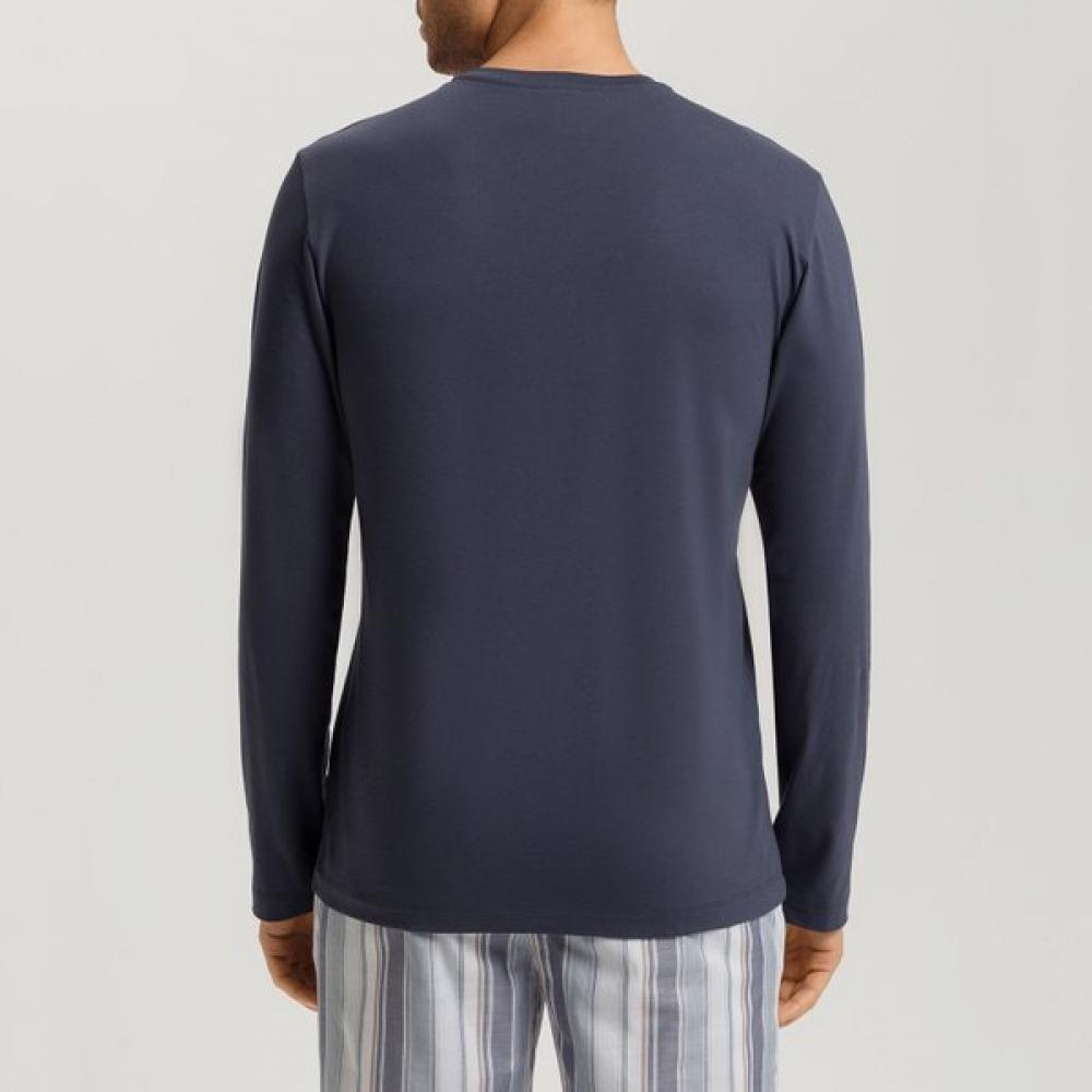 Hanro Long Sleeve T shirT  75053 Ombre Blue 