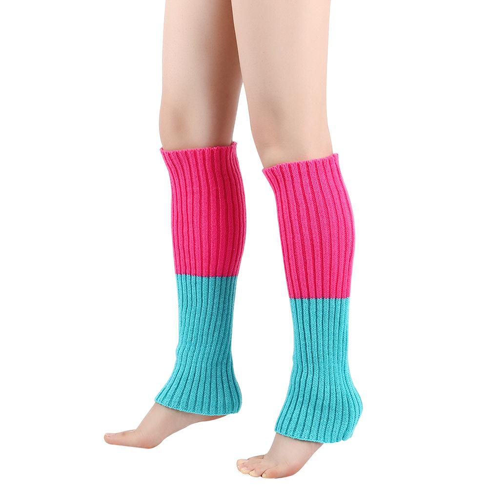 Winter Warm Knitted Leg Warmers Loose Style Lady Boot Knee Stockings Leggings Warm Boots Leg Punk Solid Black Cool Long Socks