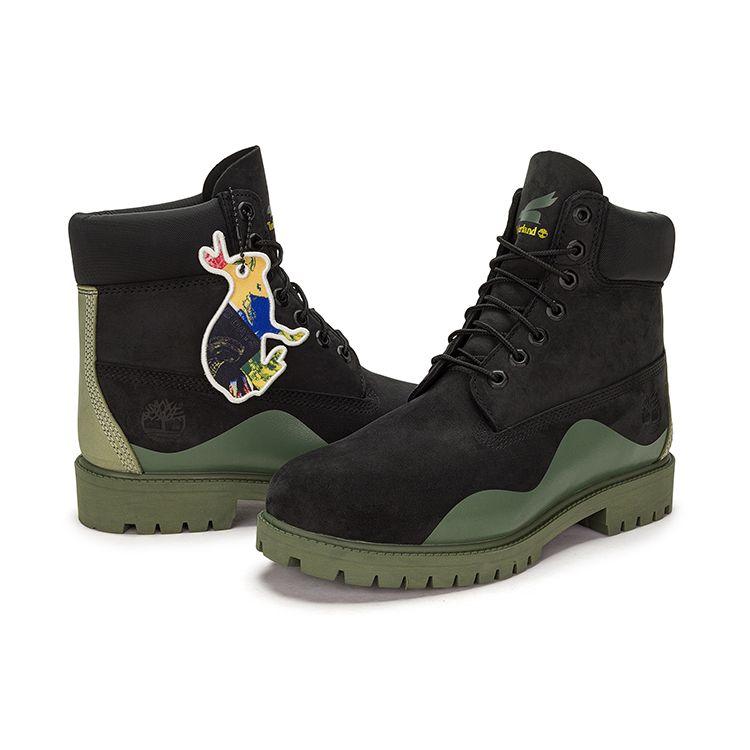 Timberland Bottes d'extérieur courtes en cuir imperméables pour hommes, bottes noires A5UYWW