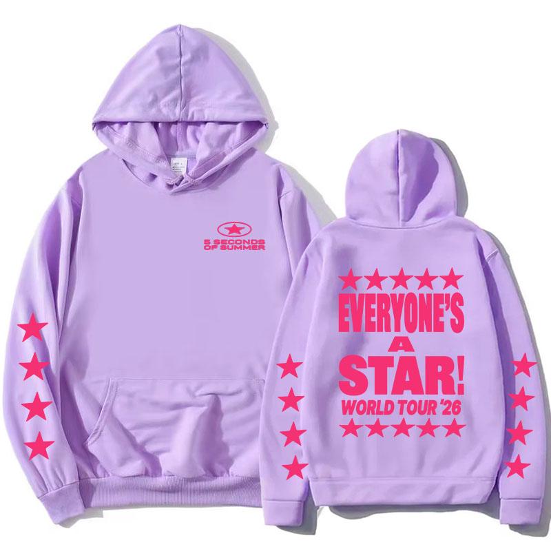 5 Seconds of Summer 5SOS Hanorace Toată Lumea E o Stea Turul Mondial 2026 Bluză cu Imprimeu Grafic Merch Mânecă Lungă Topuri Casual Femei