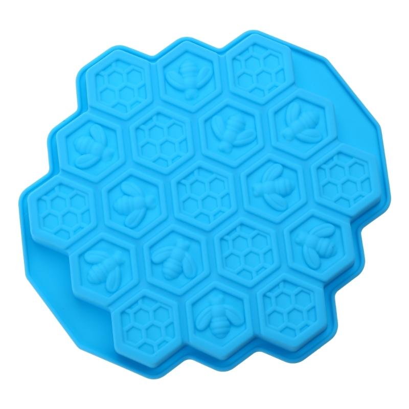 19 Holes Bee Honeycomb Shaped Fondant Moulds Cake Cupcake Decorating Tool Silicone Chocolate Mold Candy Mould Soap Molds