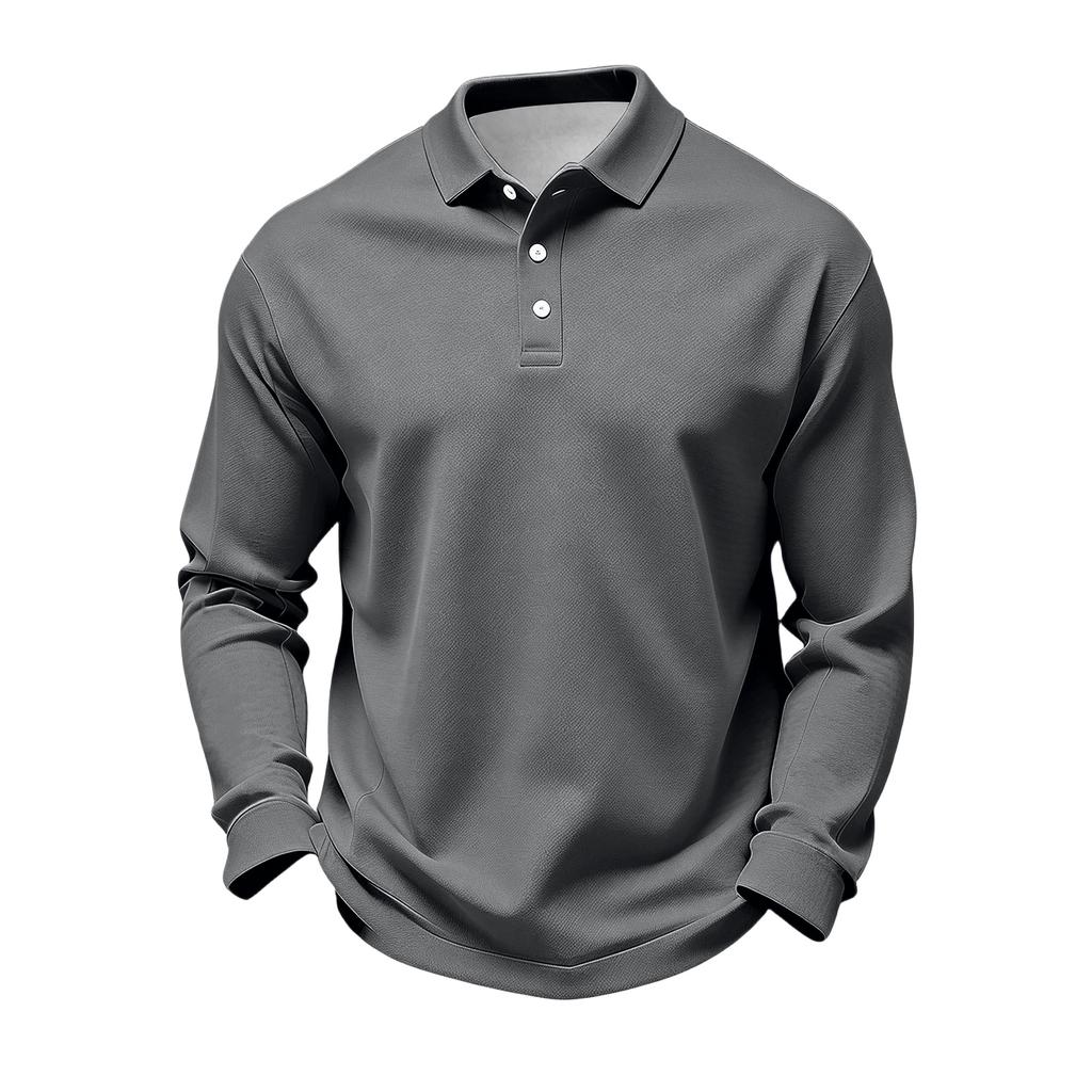 Herren Langarm Golf Poloshirt Schnelltrocknend Atmungsaktives Netzgewebe Lässiges Leichtes Golfshirt mit Knopfkragen Geeignet für Outdoor-Sportarten