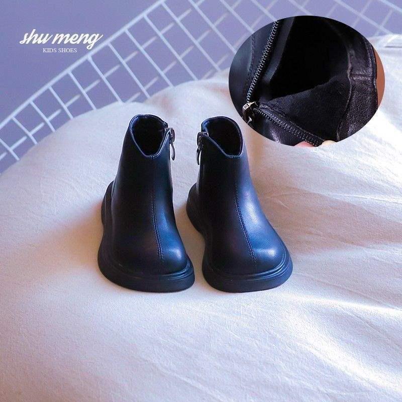 2025 Çocuk Martin Botları: Sonbahar/Kış Kız Çocuk Prenses Deri ve Erkek Çocuk Polar Pamuk Botları