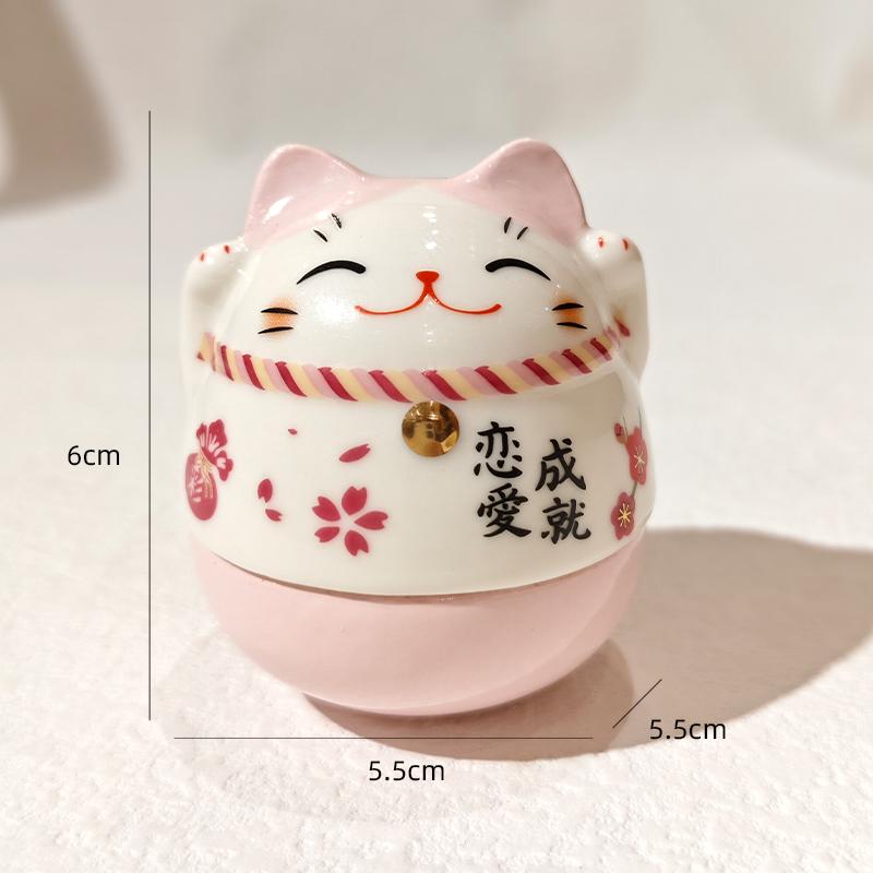 Japanische Glückskatze Keramik Maneki-neko Skulptur Schlafzimmer, Wohnzimmer, Schreibtisch Dekorative Verzierung Geburtstags- & Neujahrsgeschenk