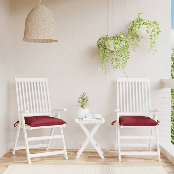 VidaXL Lot de 2 Coussins de Palette, Galette de Siège Imperméable, Coussin de Jardin, Décoration d'Extérieur Terrasse, Rouge 361534