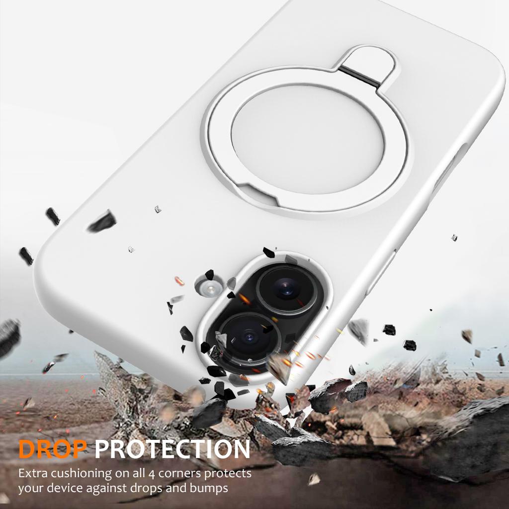 For iPhone 17 Case Compatible with MagSafe Kickstand PC+Silicone Phone Cover