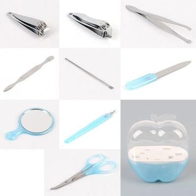 High Quality Nail Art Supplies Nail Clipper Set 9P Scissors Tweezers Mirror Set