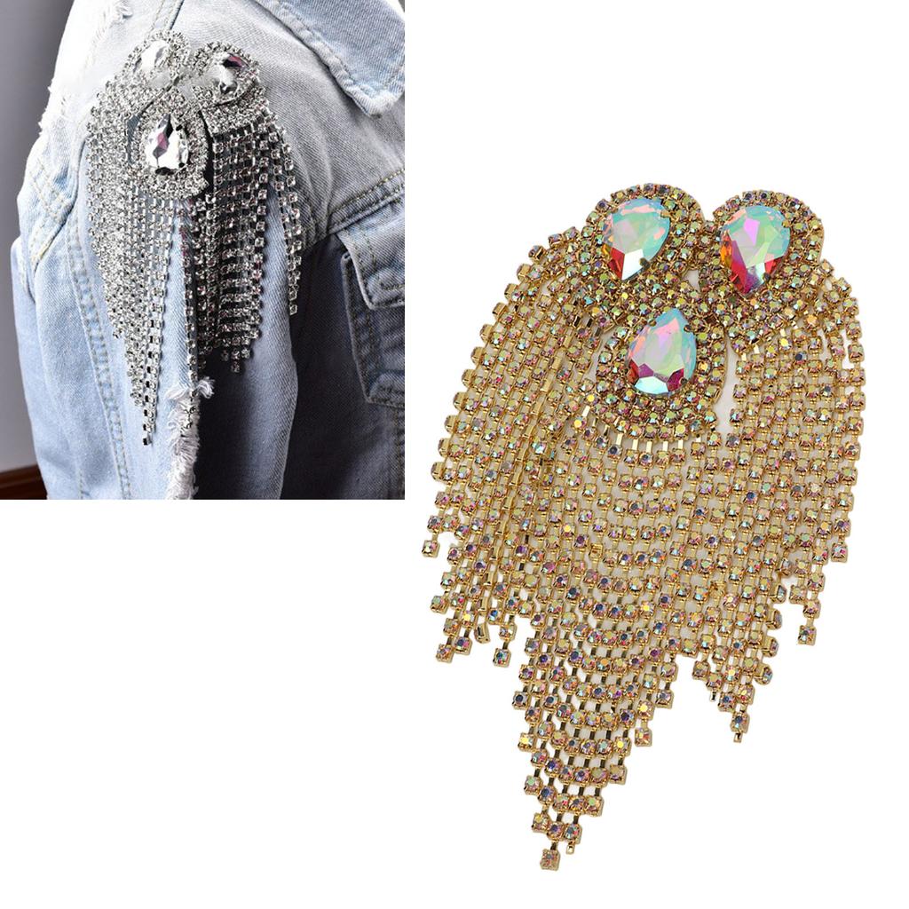 Epauleta de Ombro Decorativa com Franjas de Strass Epauleta de Franja Exquisita para Festa