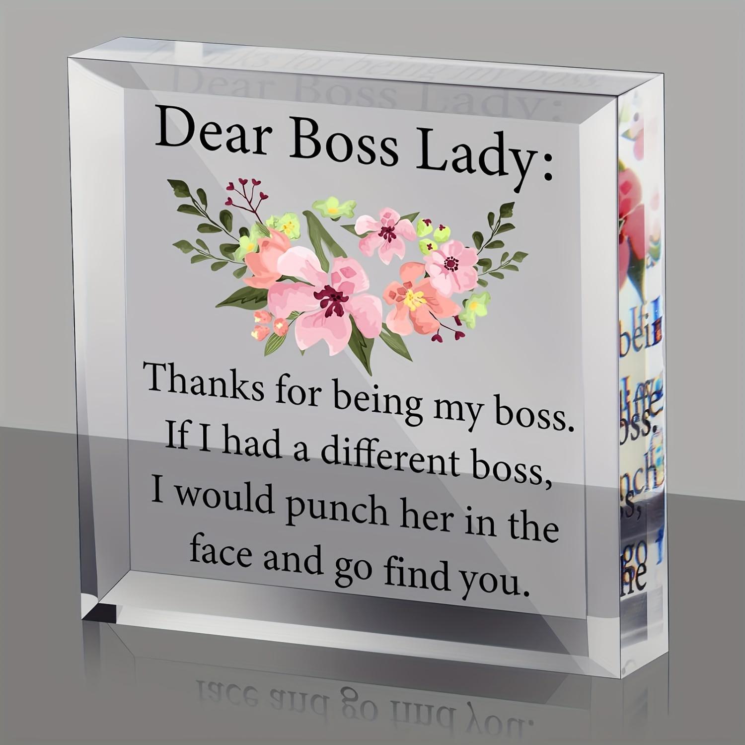 

Boss Lady Desk Gift: Heart Acrylic Plaque/Paperweight. Women Boss Day Appreciation Gift – Work Keepsake. чистый