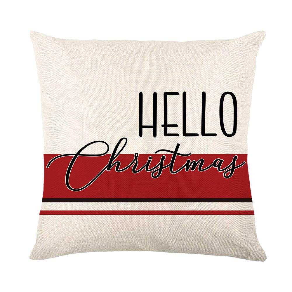 Striped Christmas Series Printed Cushion Cover Home Living Room Cushion Cover Letter Christmas Tree Cushion Backrest