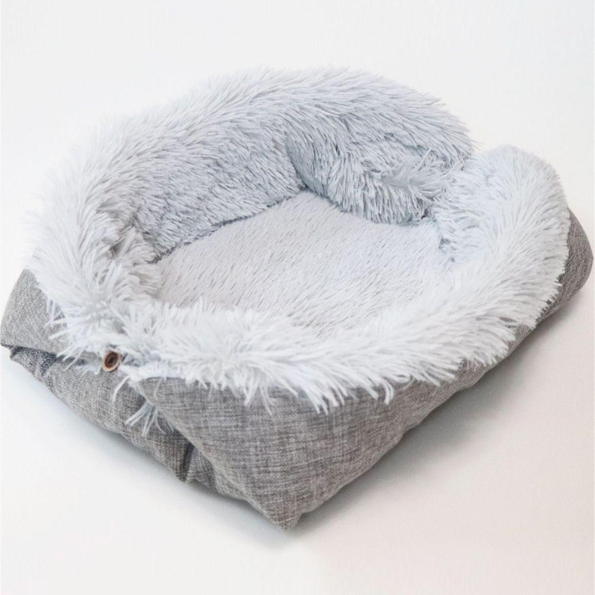 

Одеяло для домашних животных, плюшевое гнездо для кошек и собак, утолщенное, двухцелевое, складное, моющееся, всесезонное, универсальное 61x51cm