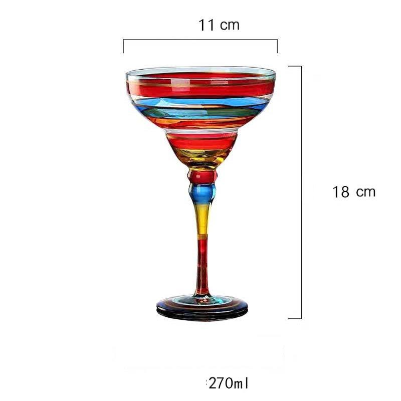 BRPainted Cocktail Crystal Glass Handmade Cocktail Cup Bar Retrostyle Margarita Cocktail Crystal Glass Home Tequila Highfoot GlassEY