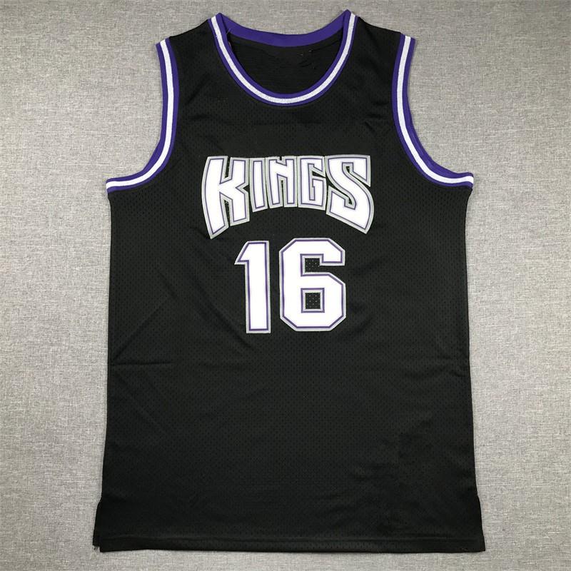 Mens Retro Basketball Jersey Peja Stojakovi Sacramento Kings 16 Cotton Sportswear Training Casual Wear