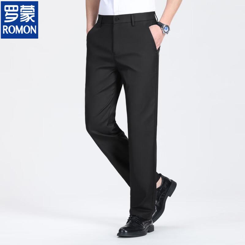 ROMON Men's Summer Straight Business Casual Pants