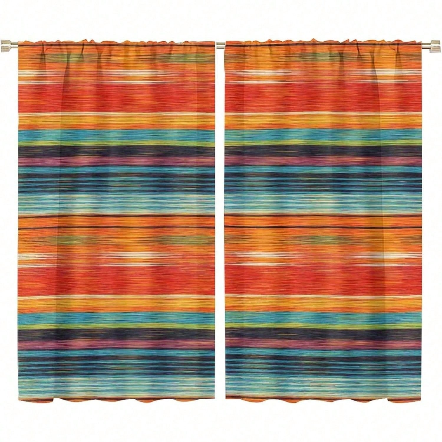 

Bohemia Art Blackout Windows Curtains Abstract Vibrant Vintage Motif Rod Pocket Curtains For Living Room Bedroom 100*130 Grommet Top 1pcs