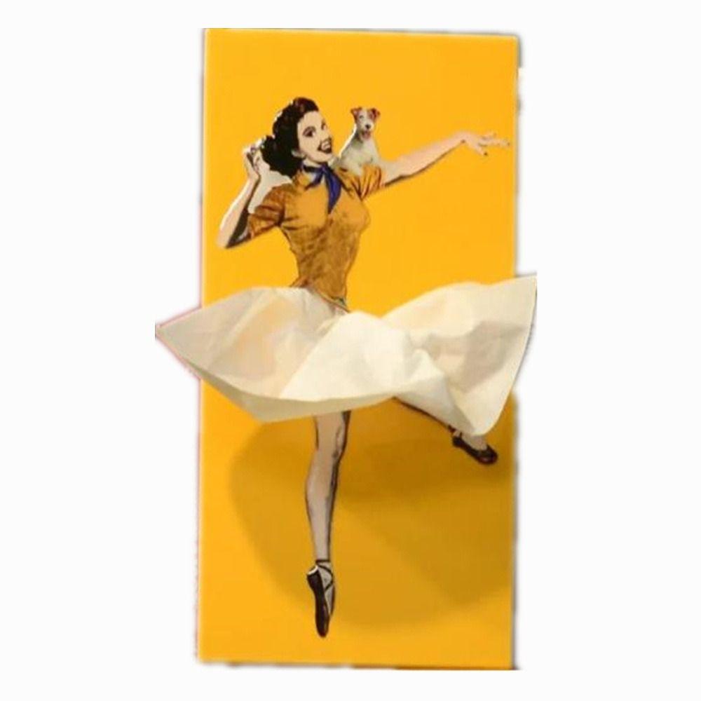 Retro Classy Girl Tissue Box Craft Ornaments Tissue Boxes Gifts Children's Funny Tissue Case  Car