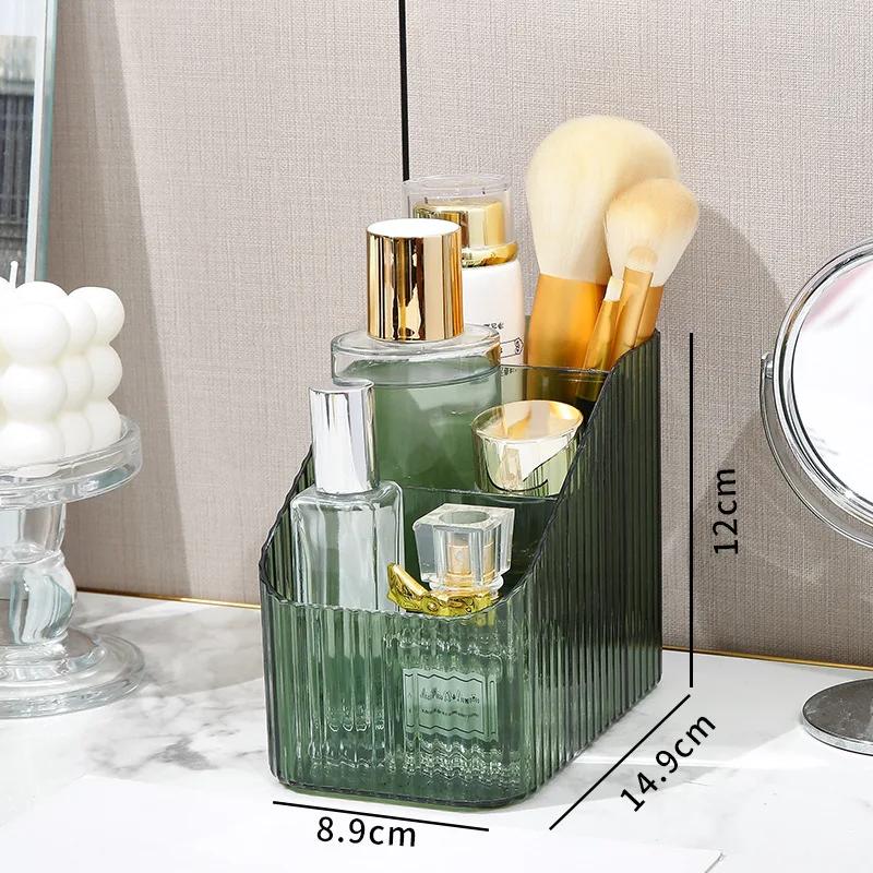 Kunststoff Make-Up Bad Lagerung Box Kosmetik Eimer Desktop Make-Up Schmuck Lagerung Fall Kleinigkeiten Tisch Container Organizer