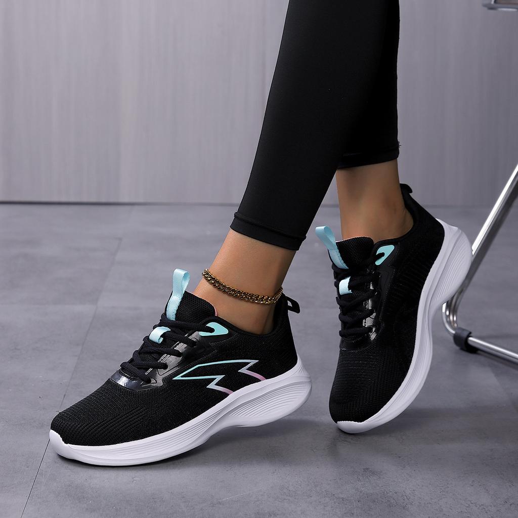 Xia New Women's Sneakers Non-slip and Breathable Light Running Shoes Soft-soled Shoes Mesh Lightweight Flats