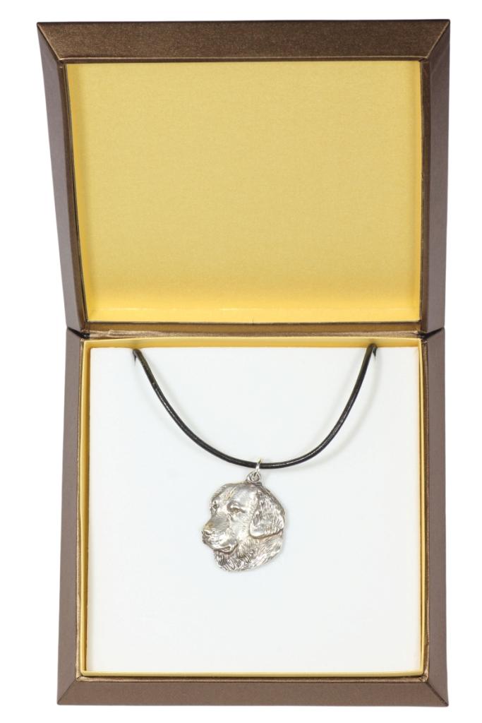 

Golden Retriever - Dog necklace in gift box, silver-plated locket for dog fan, striking pendant by Art-Dog brand срібний