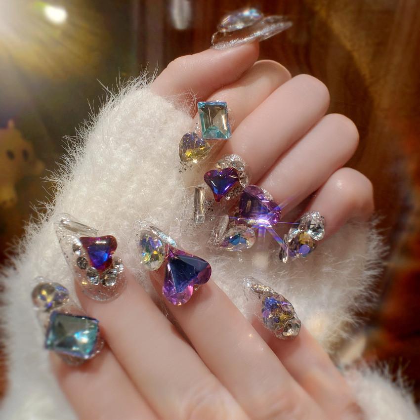 Nail Hand Wearing Nails Fashion Highgrade Pure Wind Rhinestone Nail Style Patch
