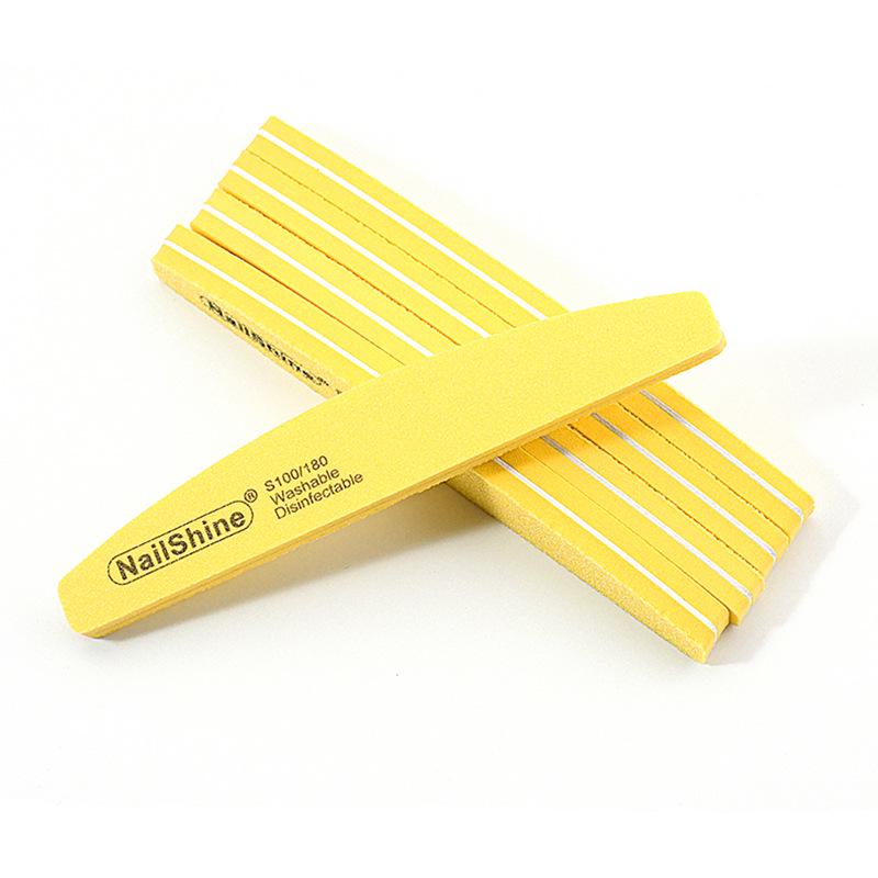 Nail Salon High-Elastic Half-Moon Sanding and Shaping Multi-Color Sponge Nail File