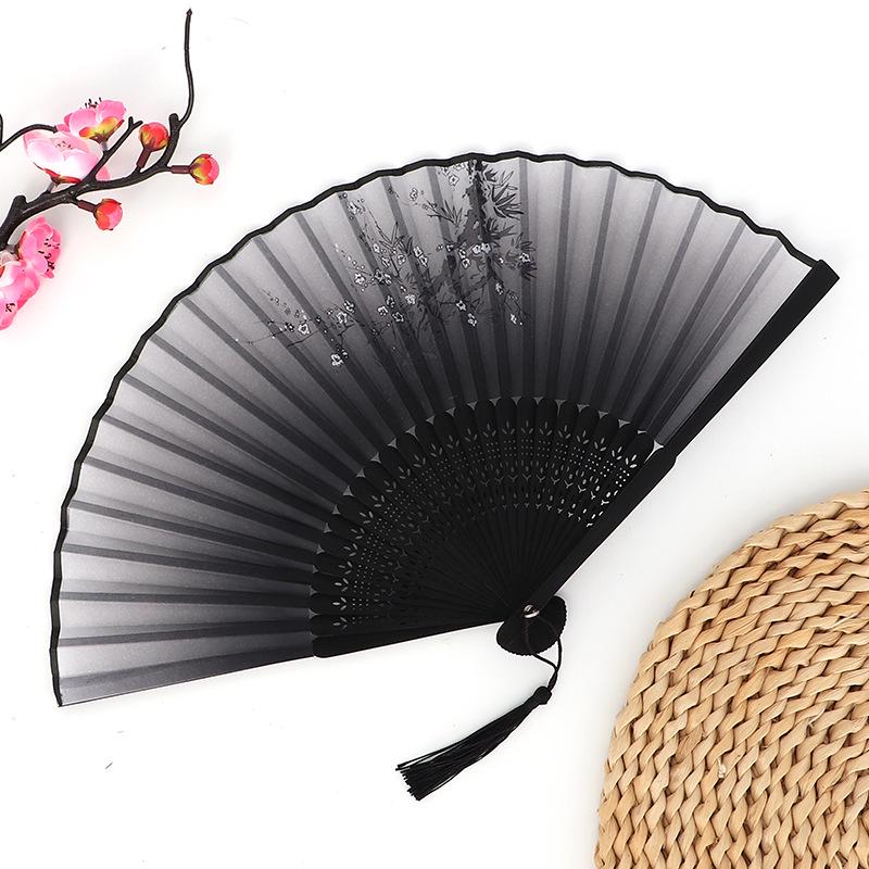 Hanfu skládací vějíř pro ženy inspirovaný japonským a čínským stylem – Scénický tanec bambusový styl