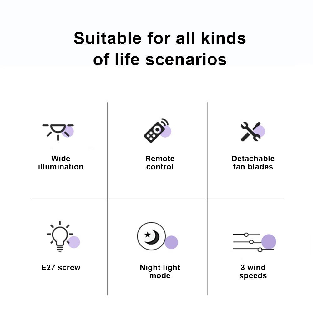2-in-1 Hängeventilator mit LED-Laterne E27-Fassung Universell dimmbarer Ventilator Moderner smarter kühler Ventilator für Esszimmer Schlafzimmer Wohnzimmer