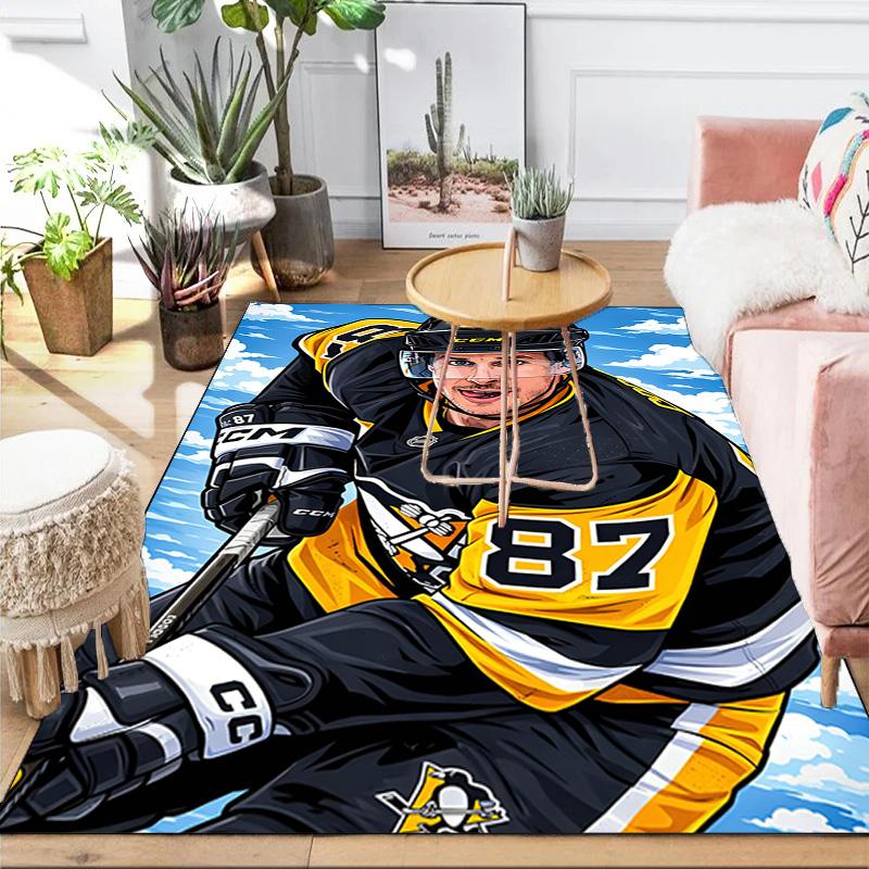 Pittsburgh Hockey Player Crosby Area Rug Suitable for Indoor And Outdoor,Carpets for Homes, Offices, Living Rooms,Home Decor,Christmas Gift