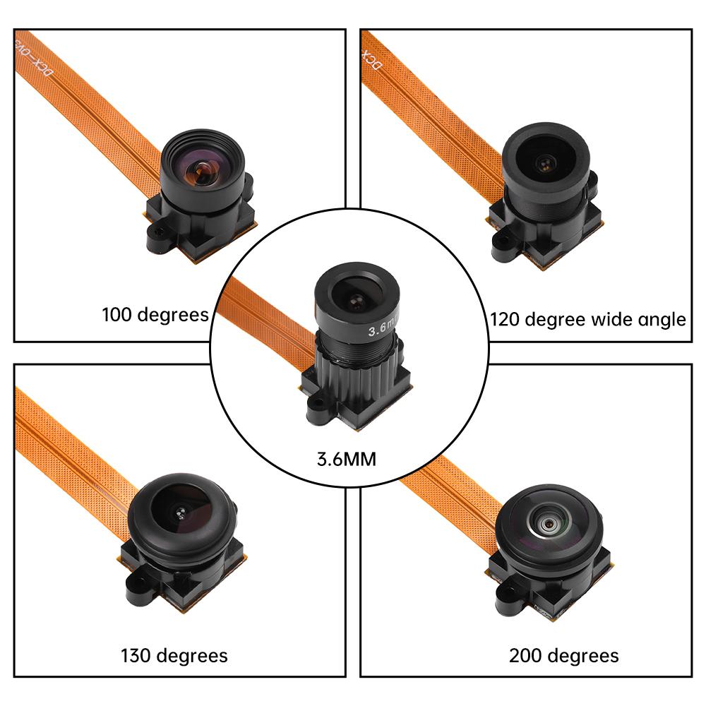 OV5640 Camera 5M Pixel 100 Degree Aberration Free/120/130/200 Degree Wide Angle Camera DVP Interface for ESP32 Demo Board