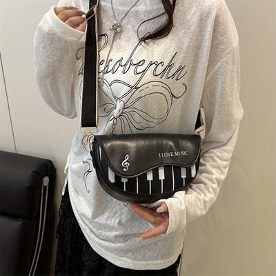 Γυναικεία Τσάντα Crossbody με Κλειδί του Σολ σε Μουσικό Θέμα