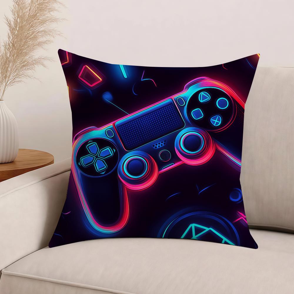 Colorful Game C-Controller Fashion Pillow Case Office Cushions Suitable For Sofa Car Bedroom Decorative Cushion Cover