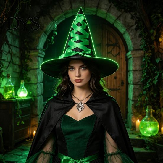 Halloween Costume Accessories Witch Hat, Reusable Oxford Cloth Pointed Wizard Festive Party Souvenir Hat for Costume, Carnival, Masquerade,