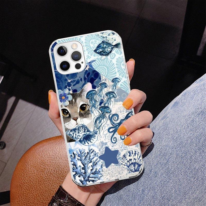 Ocean Starfish Sea Turtle Shark Phone Case For iPhone 17 Air 16 Pro Max 16E 15 + 14 Plus 11 12 13 Mini 7 8 SE Gift Print Cover F