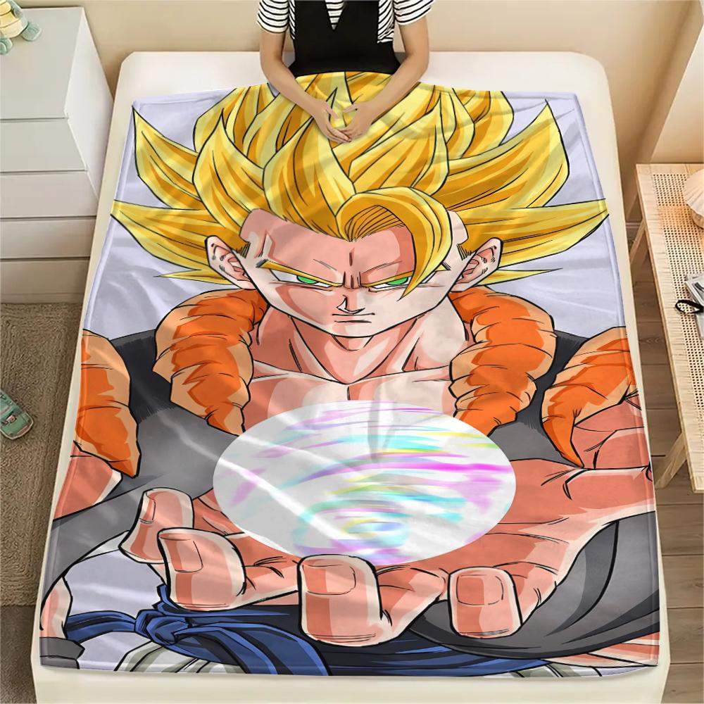 Dragon Ball Character Print Flannel Blanket High Quality Comfortable for All Seasons Home Decor Warmth and Comfort Perfect for Christmas Gifts